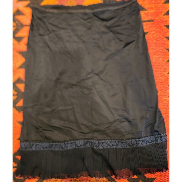 Vanity Fair Navy Lace & Pleated Hem Slip Skirt - Picture 3 of 7